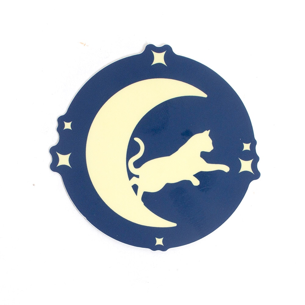 Stickers Northwest, 3", Sticker, Cat Over the Moon